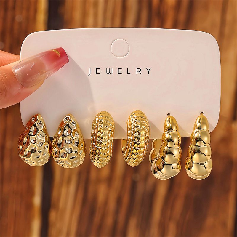 Set 1# Alloy Heart Irregular Earring Set