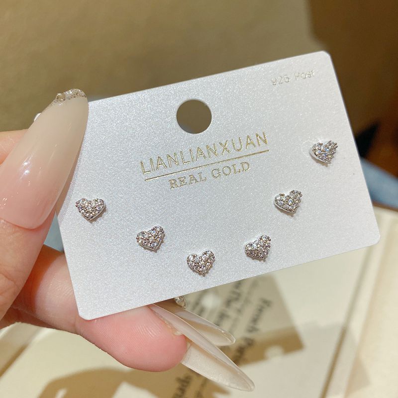 Set 3# Copper And Diamond Earring Set