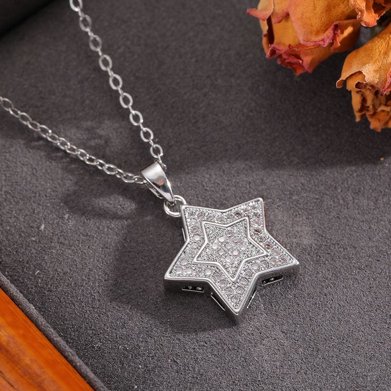 Silver 304 Stainless Steel Five-pointed Star Necklace