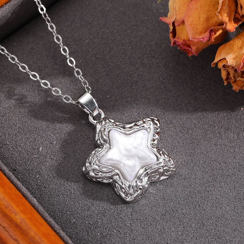 Silver 304 Stainless Steel Five-pointed Star Necklace