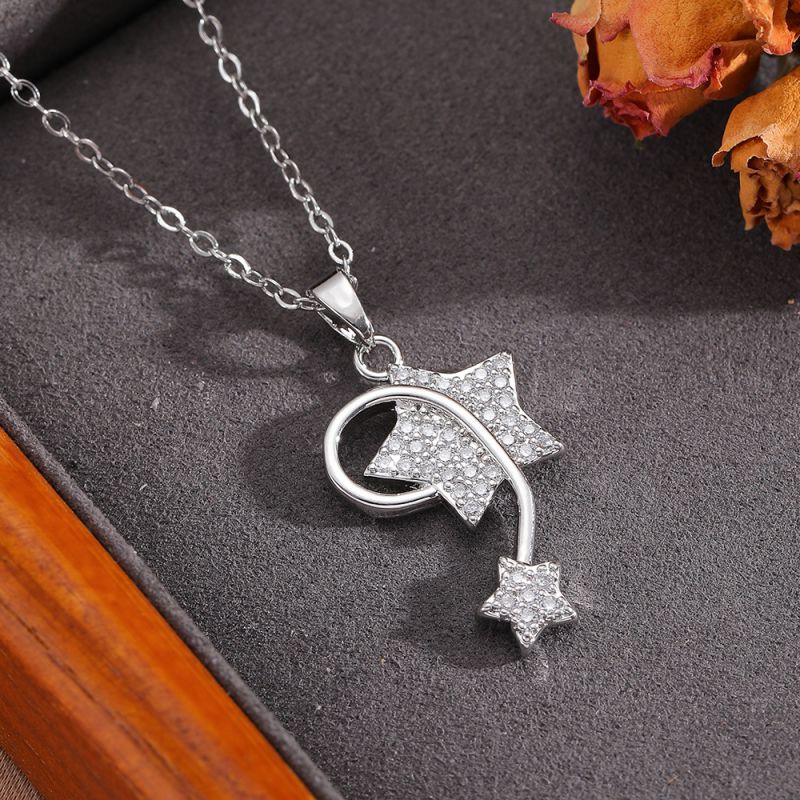Silver 304 Stainless Steel Five-pointed Star Necklace