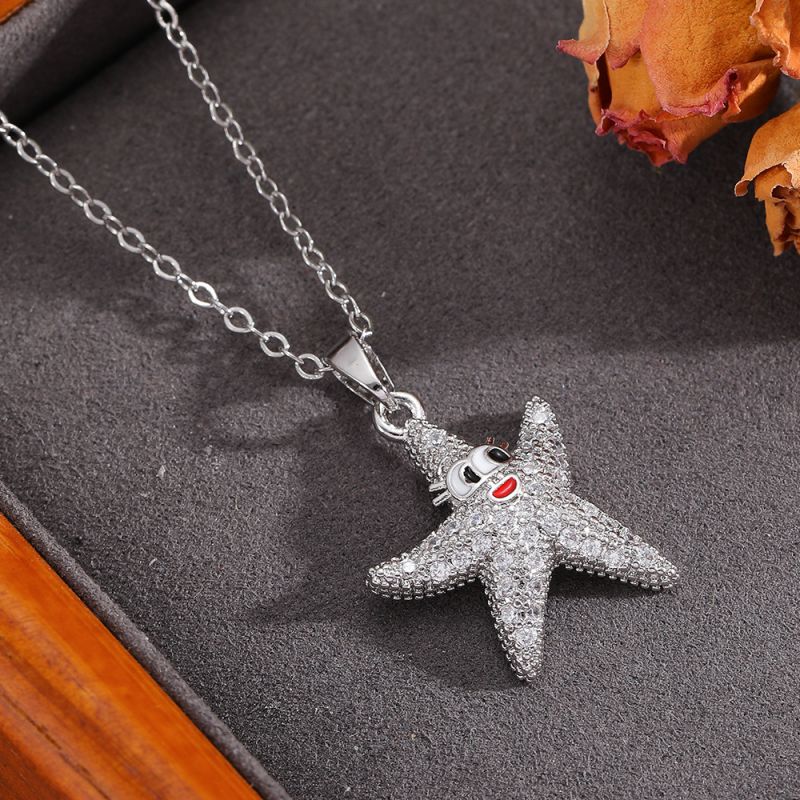 Silver 304 Stainless Steel Five-pointed Star Necklace