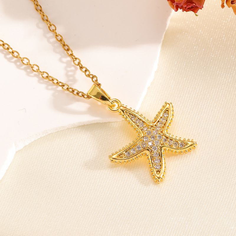 Silver 304 Stainless Steel Five-pointed Star Necklace