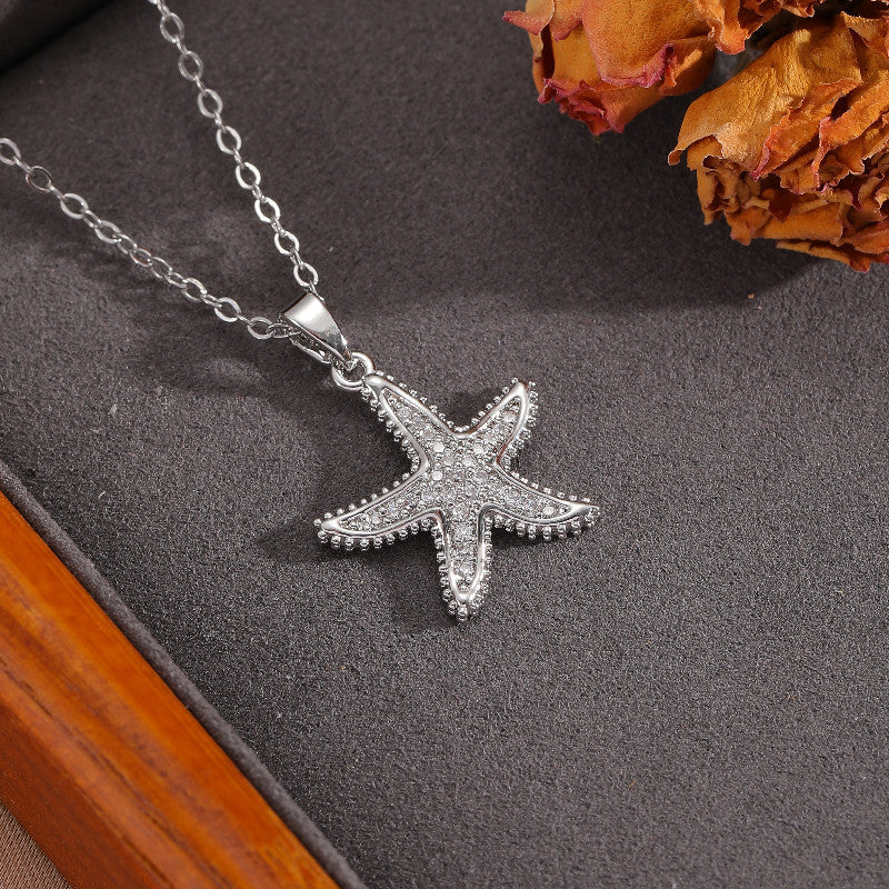 Silver 304 Stainless Steel Five-pointed Star Necklace