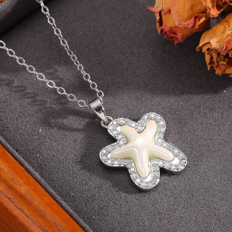 Silver 304 Stainless Steel Five-pointed Star Necklace