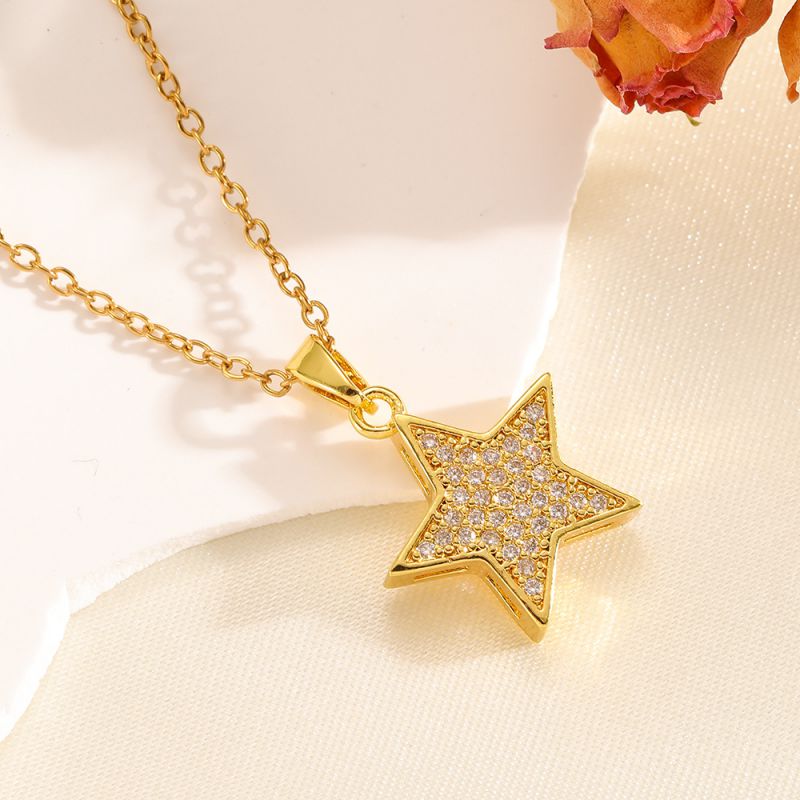 Silver 304 Stainless Steel Five-pointed Star Necklace