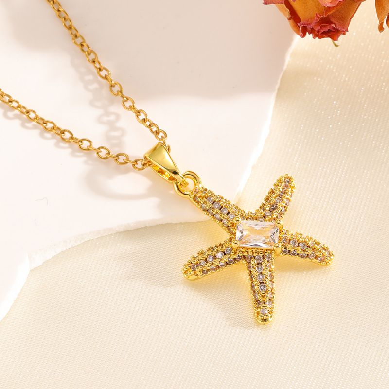 Silver 304 Stainless Steel Five-pointed Star Necklace