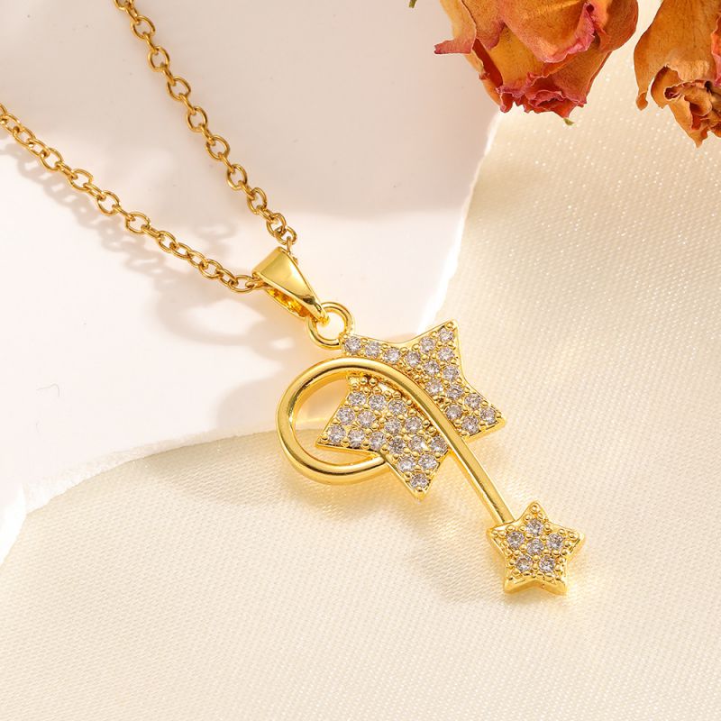 Silver 304 Stainless Steel Five-pointed Star Necklace