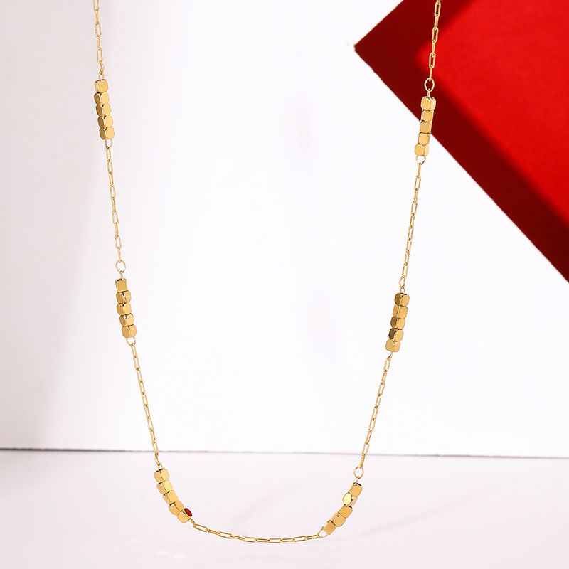 Silver Necklace Gold Necklace Titanium Steel And Silver Beaded Necklace