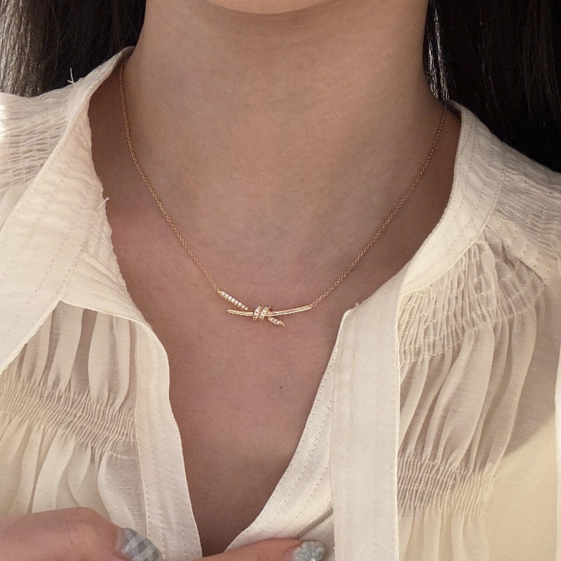 Silver Smile Twist Necklace Copper And Diamond Twist Necklace