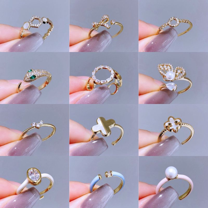 Silver Snake Ring Copper And Diamond-encrusted Snake Ring