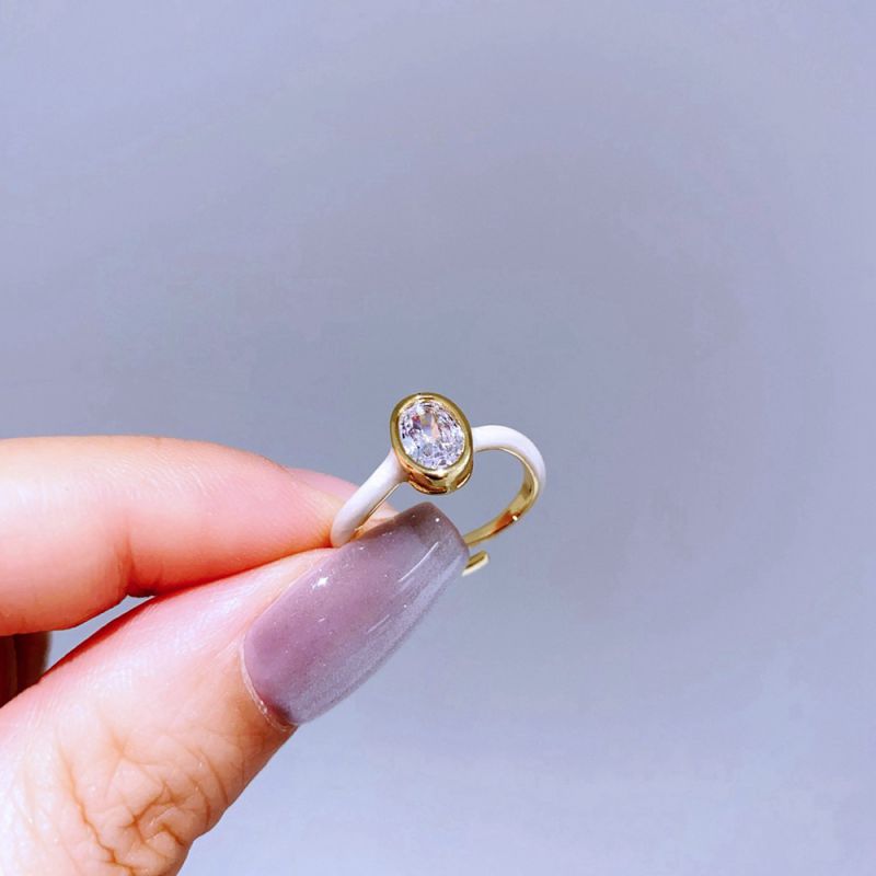 Silver Snake Ring Copper And Diamond-encrusted Snake Ring