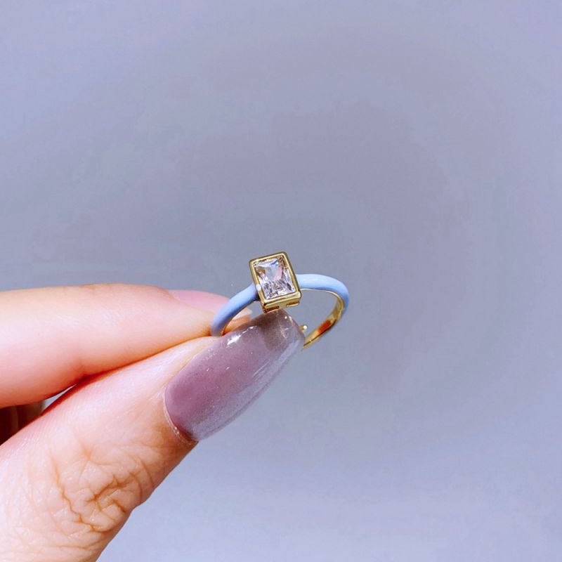 Silver Snake Ring Copper And Diamond-encrusted Snake Ring