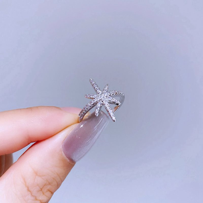 Silver Snake Ring Copper And Diamond-encrusted Snake Ring