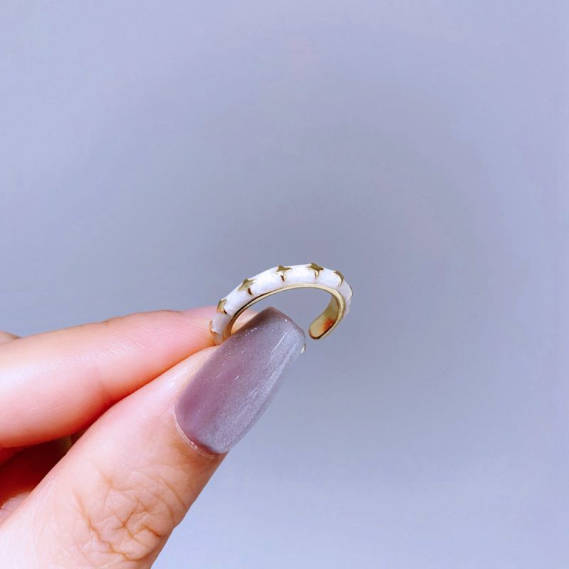 Silver Snake Ring Copper And Diamond-encrusted Snake Ring