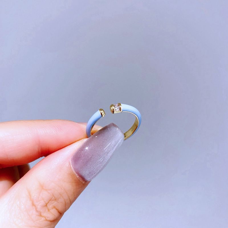 Silver Snake Ring Copper And Diamond-encrusted Snake Ring