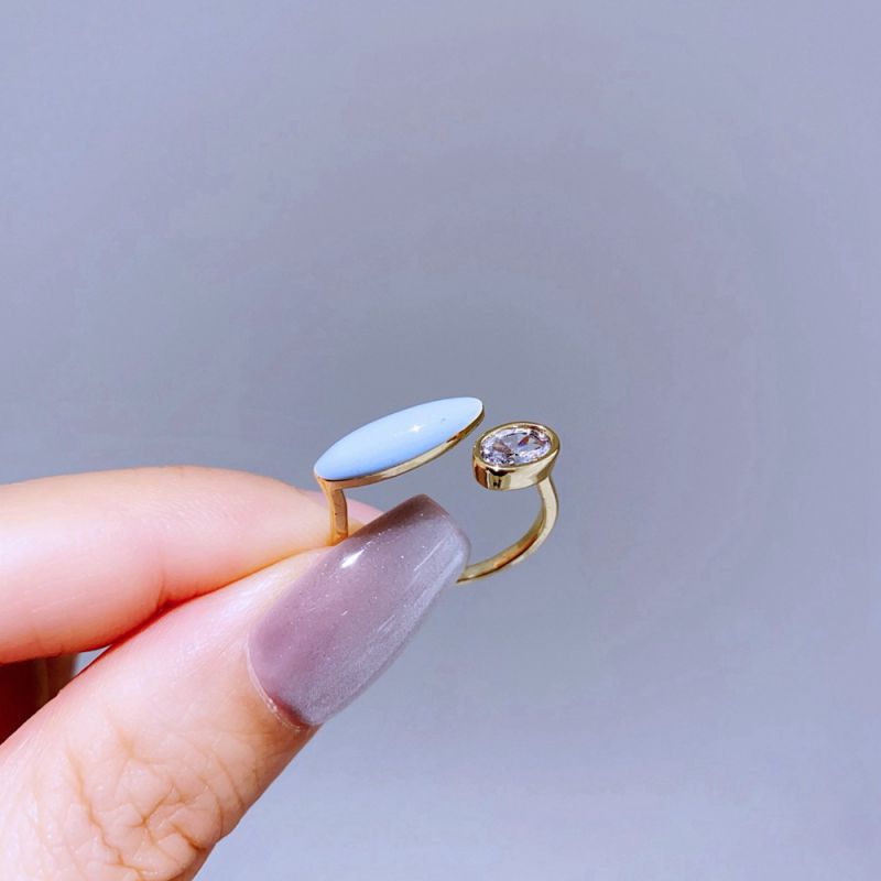 Silver Snake Ring Copper And Diamond-encrusted Snake Ring