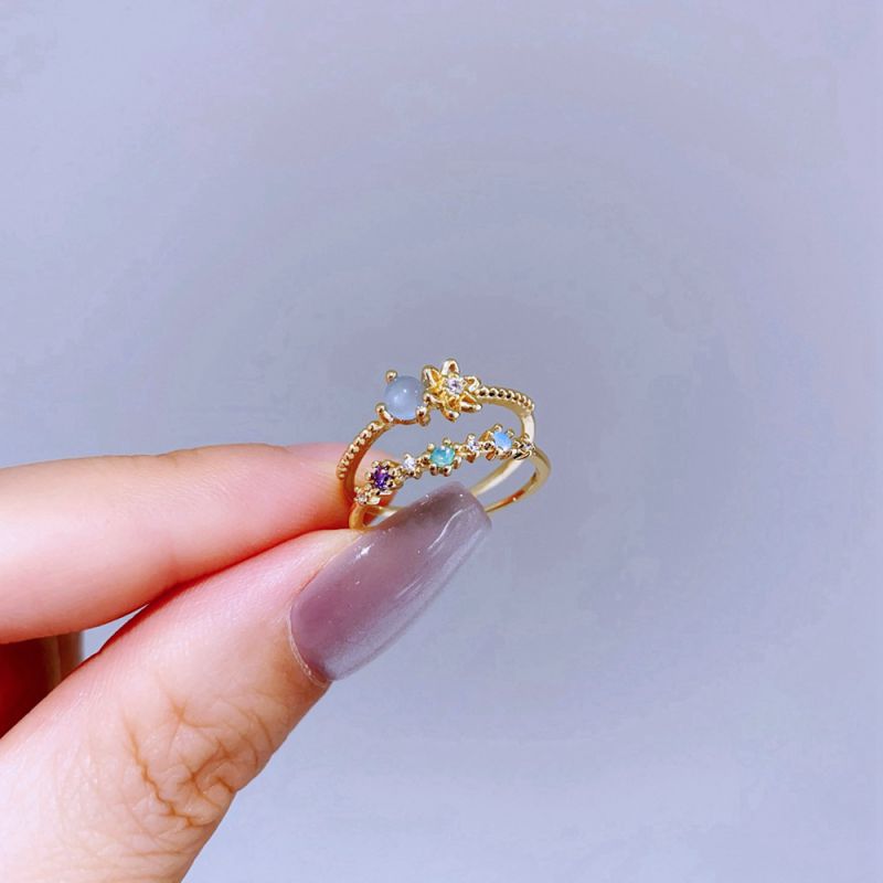 Silver Snake Ring Copper And Diamond-encrusted Snake Ring