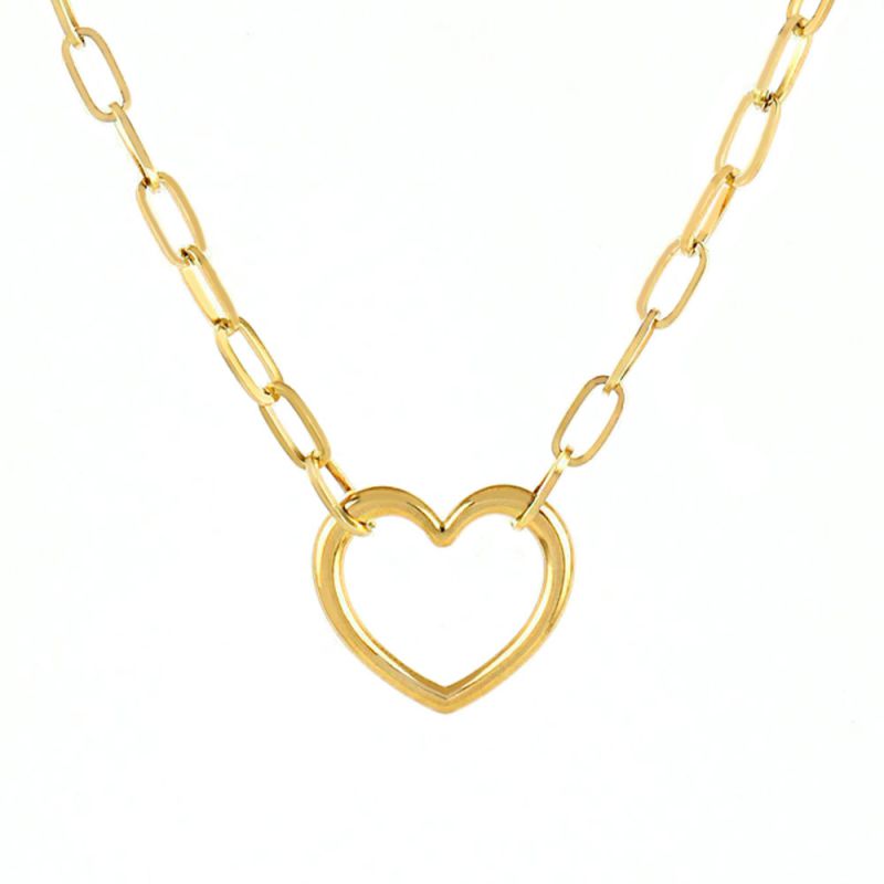 Silver Stainless Steel Heart Necklace