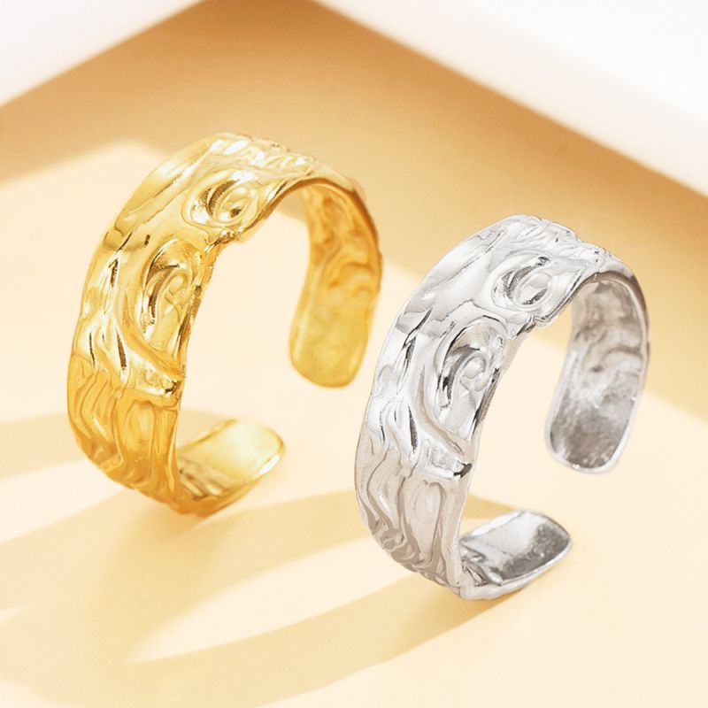 Silver Stainless Steel Irregular Ring