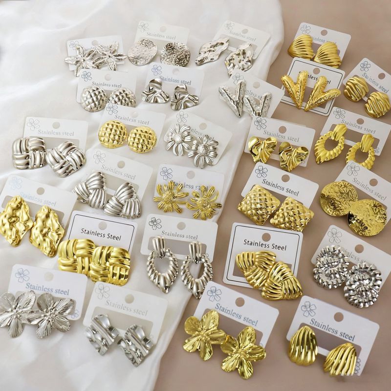 Silver Style 1 Stainless Steel Irregular Earrings