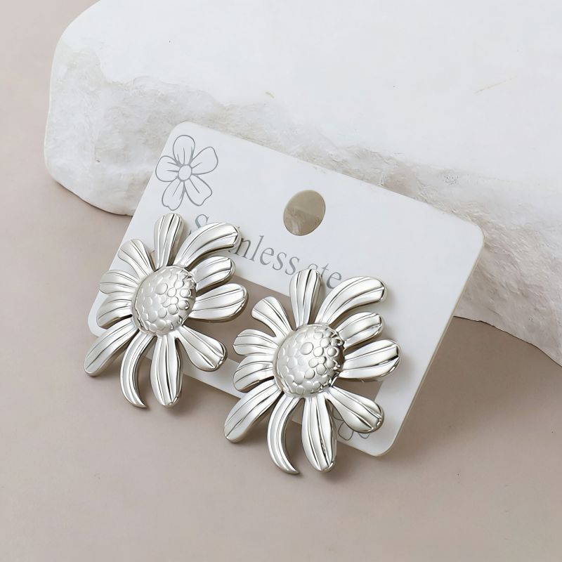 Silver Style 1 Stainless Steel Irregular Earrings