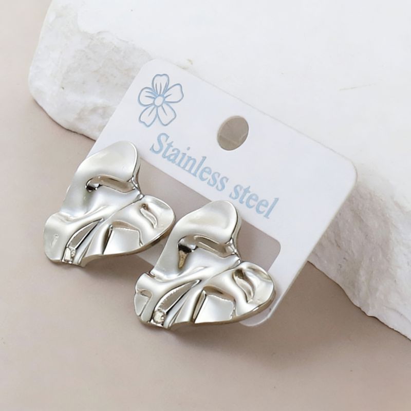 Silver Style 1 Stainless Steel Irregular Earrings