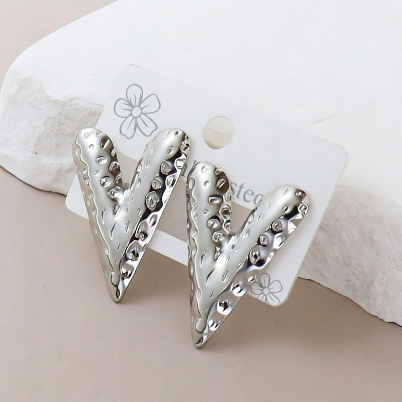 Silver Style 1 Stainless Steel Irregular Earrings
