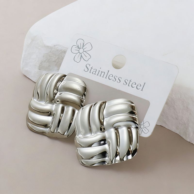 Silver Style 1 Stainless Steel Irregular Earrings