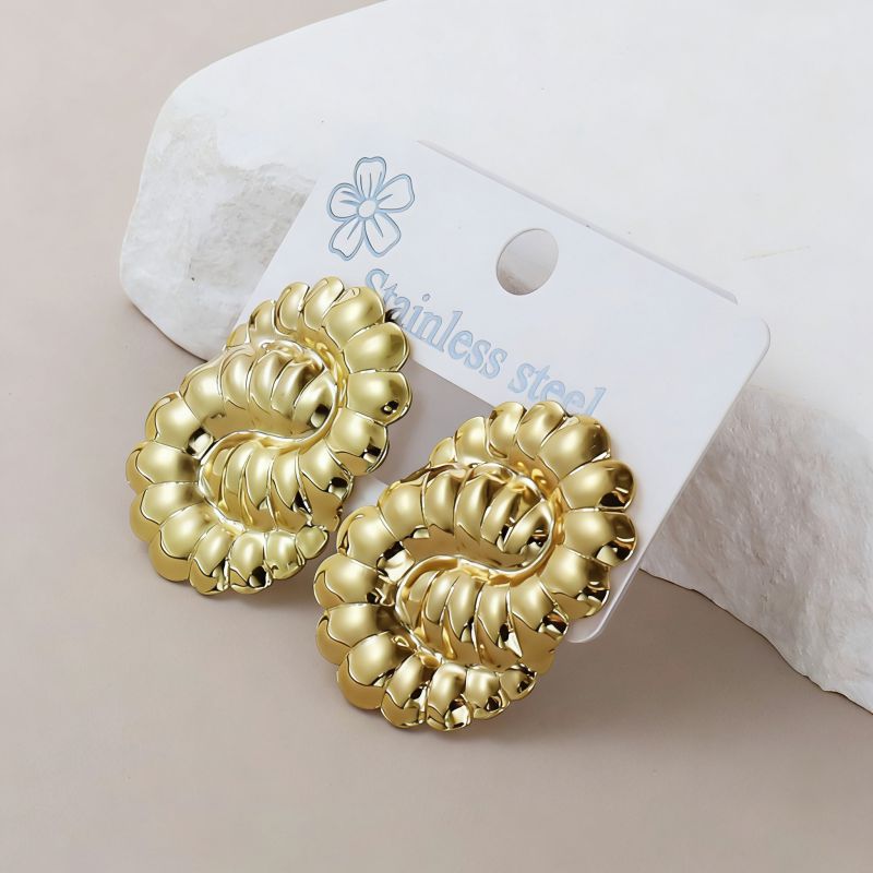 Silver Style 1 Stainless Steel Irregular Earrings