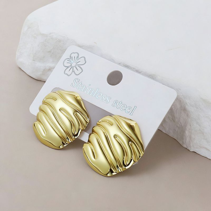 Silver Style 1 Stainless Steel Irregular Earrings