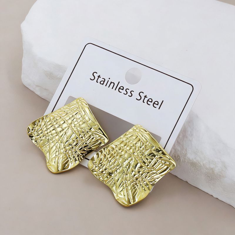 Silver Style 19 Stainless Steel Irregular Earrings