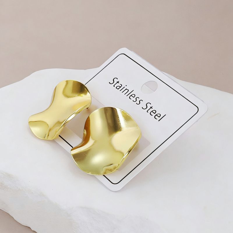 Silver Style 19 Stainless Steel Irregular Earrings