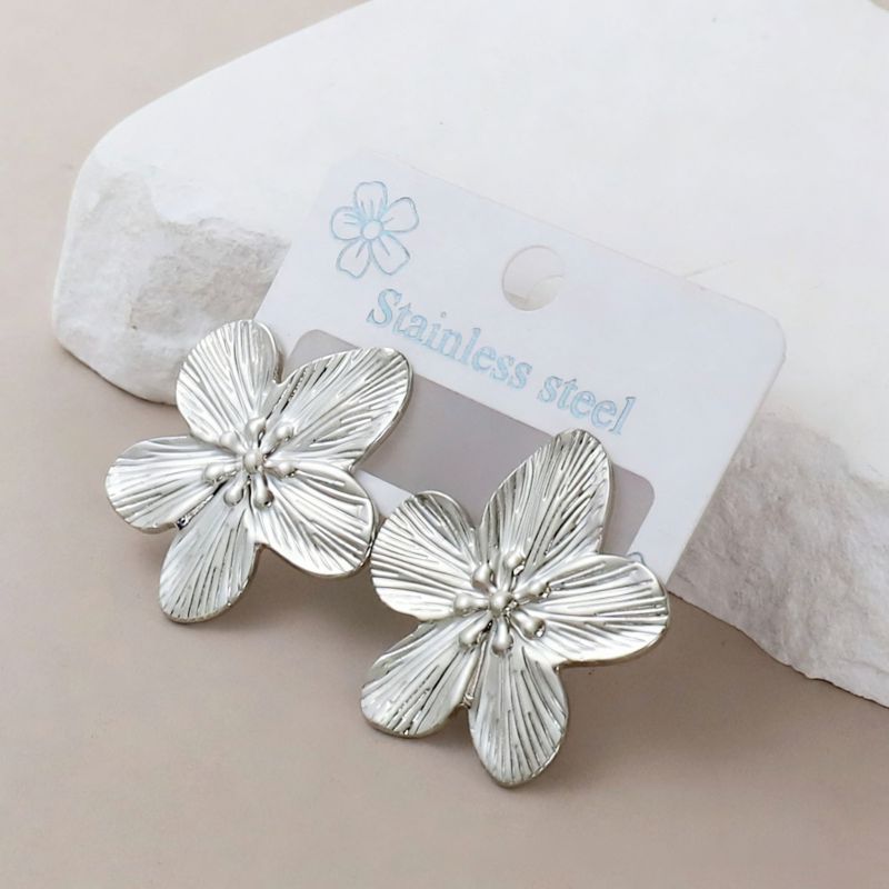 Silver Style 19 Stainless Steel Irregular Earrings