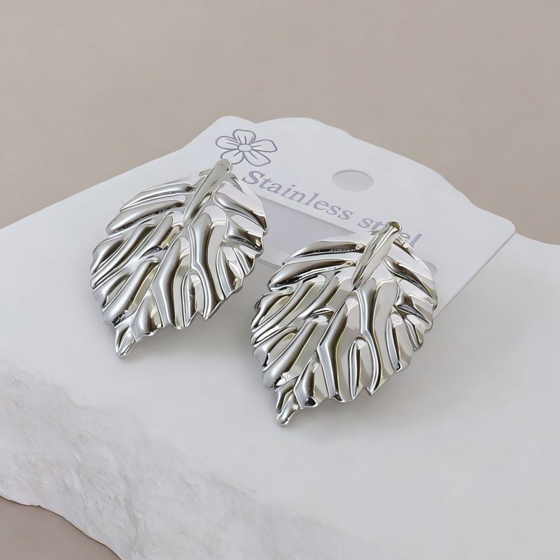 Silver Style 19 Stainless Steel Irregular Earrings