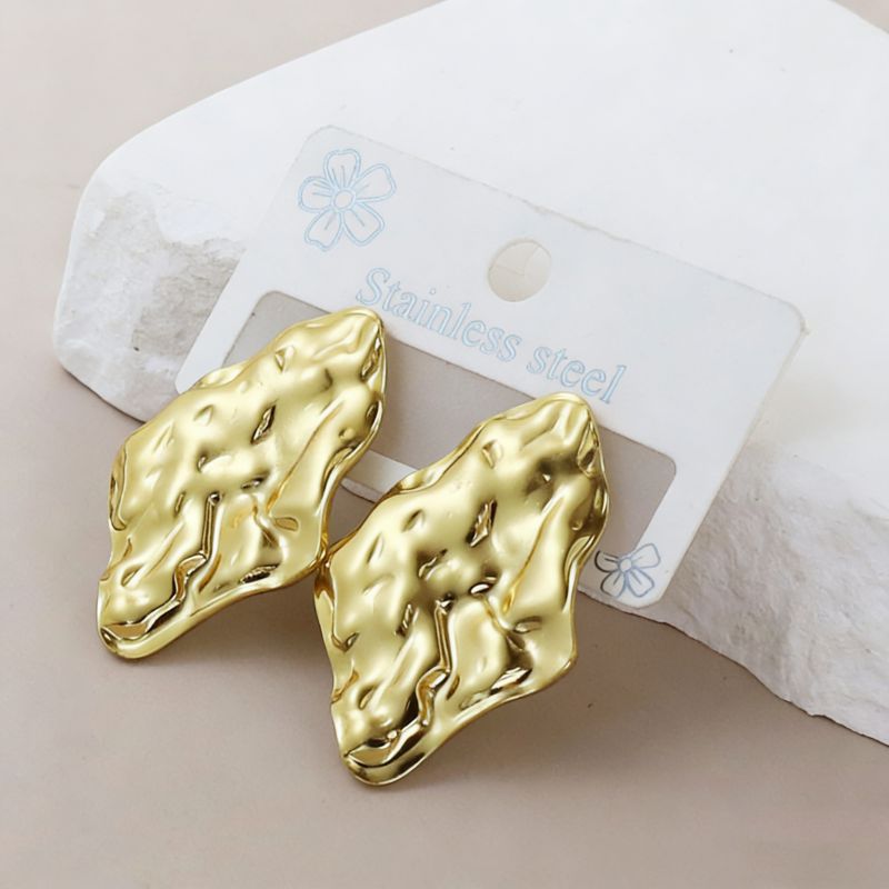 Silver Style 19 Stainless Steel Irregular Earrings