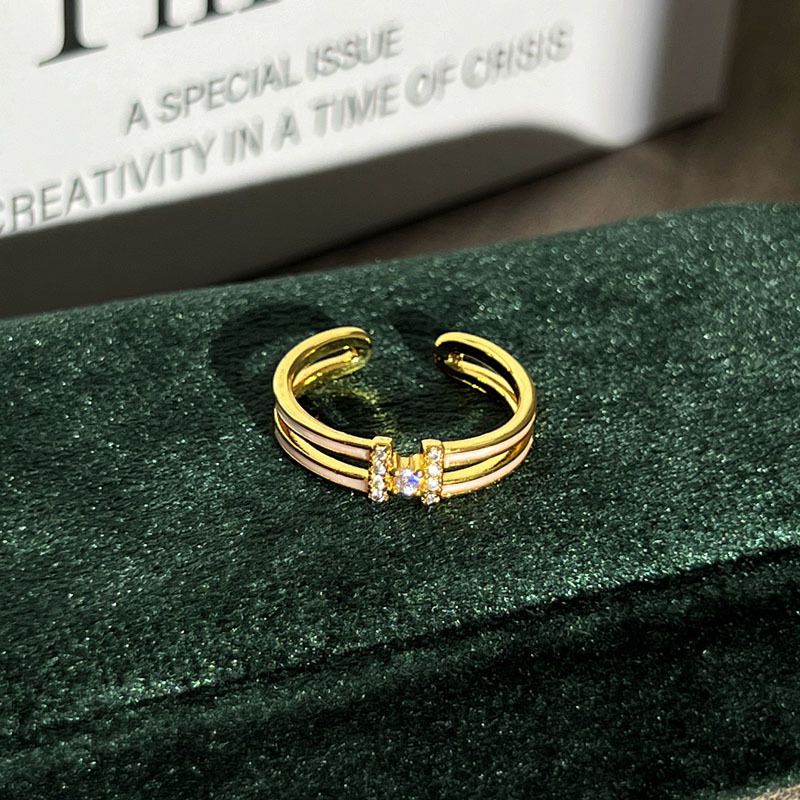 Size 1 Open Ring Copper Drip Flower Ring