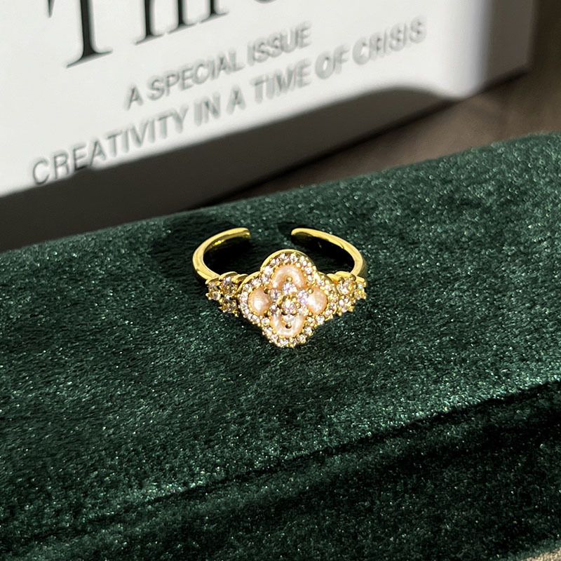 Size 1 Open Ring Copper Drip Flower Ring