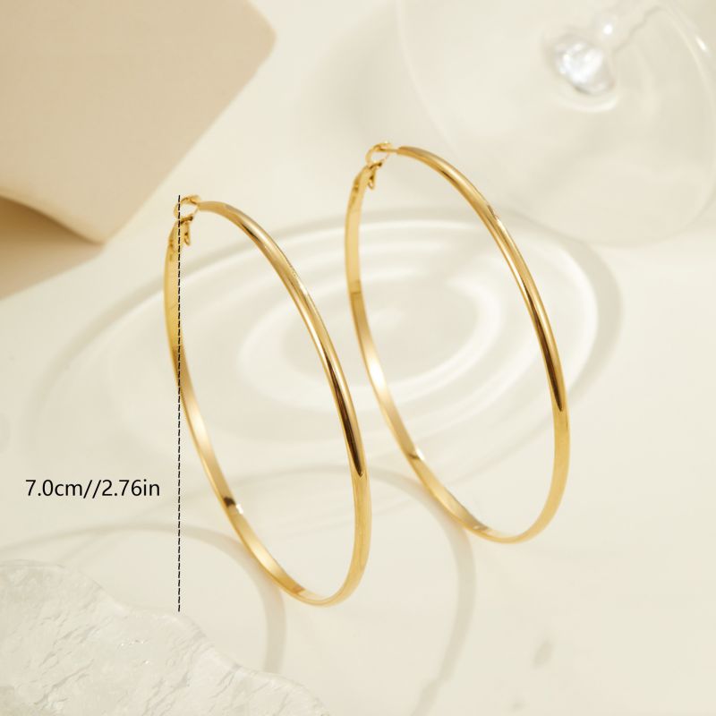 Small Gold Stainless Steel C-shaped Earrings
