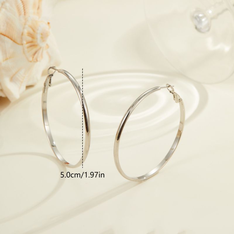 Small Gold Stainless Steel C-shaped Earrings