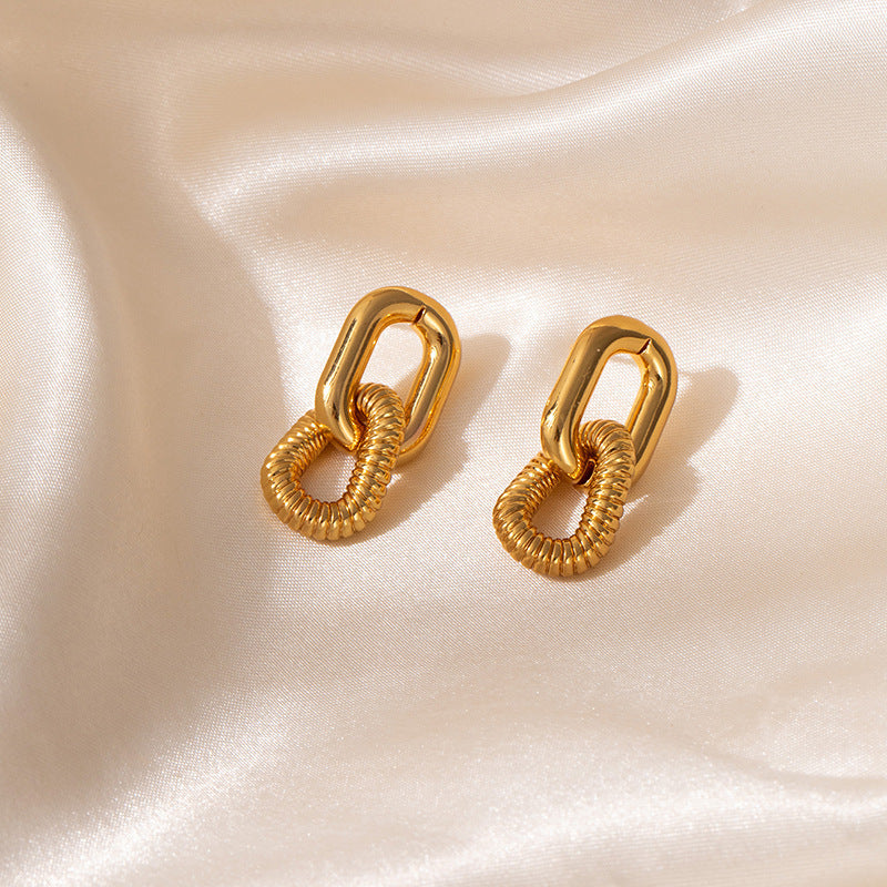 Smooth Chain Earrings Titanium Steel Chain Earrings