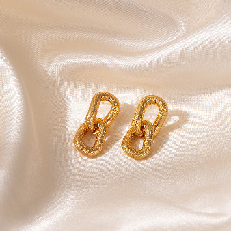 Smooth Chain Earrings Titanium Steel Chain Earrings