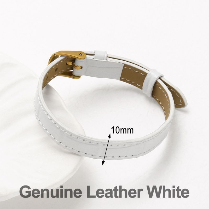 Stainless Steel White K Gold-plated Copper Watch Strap Bracelet