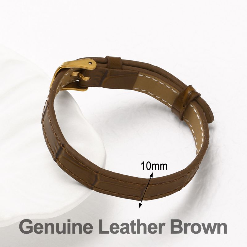 Stainless Steel White K Gold-plated Copper Watch Strap Bracelet