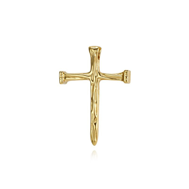 Steel Color + Pl002 Chain 3*60cm Stainless Steel Cross Men's Necklace