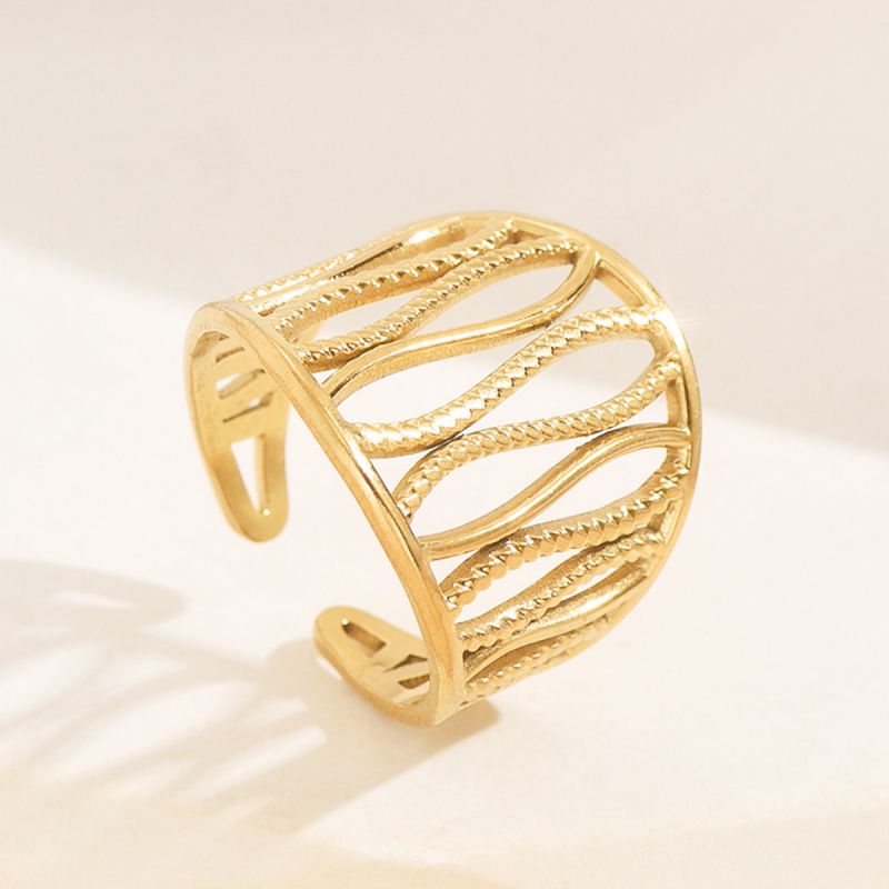 Steel Color Stainless Steel Irregular Ring