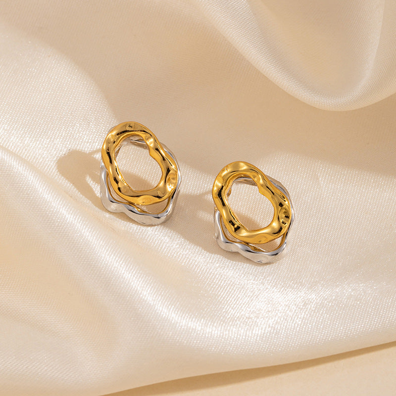 Steel Square Bow Earrings Titanium Steel Square Bow Earrings