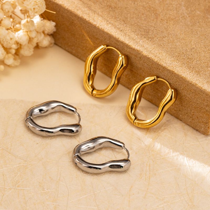 Steel Stainless Steel Irregular Earrings