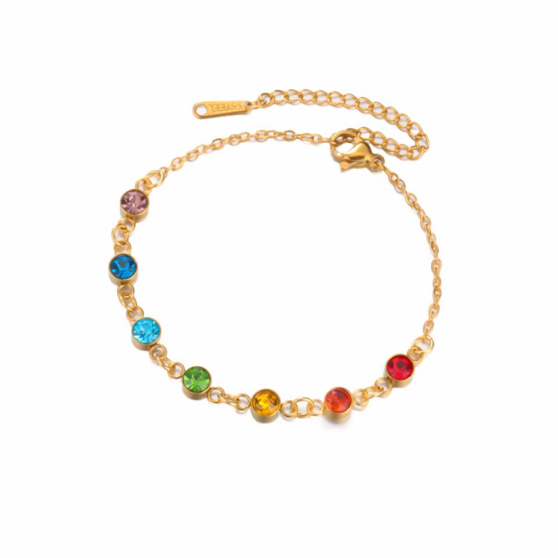 Steel-colored Shrine Maiden Knot Style 1 Stainless Steel Diamond-encrusted Witch's Knot Finger Bracelet