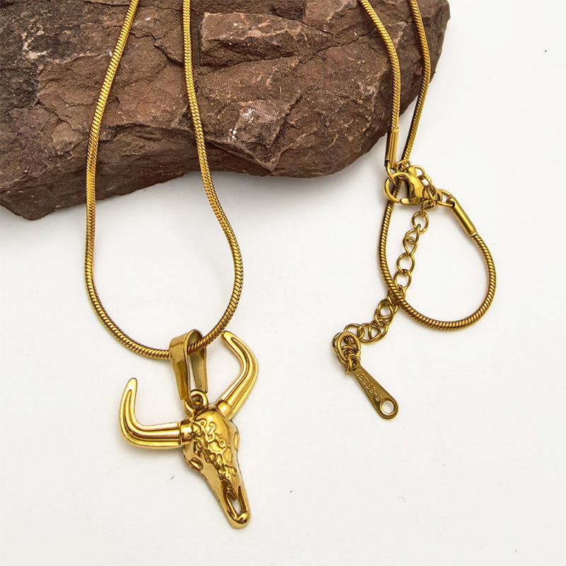 Style 1 Stainless Steel Bull Head Necklace